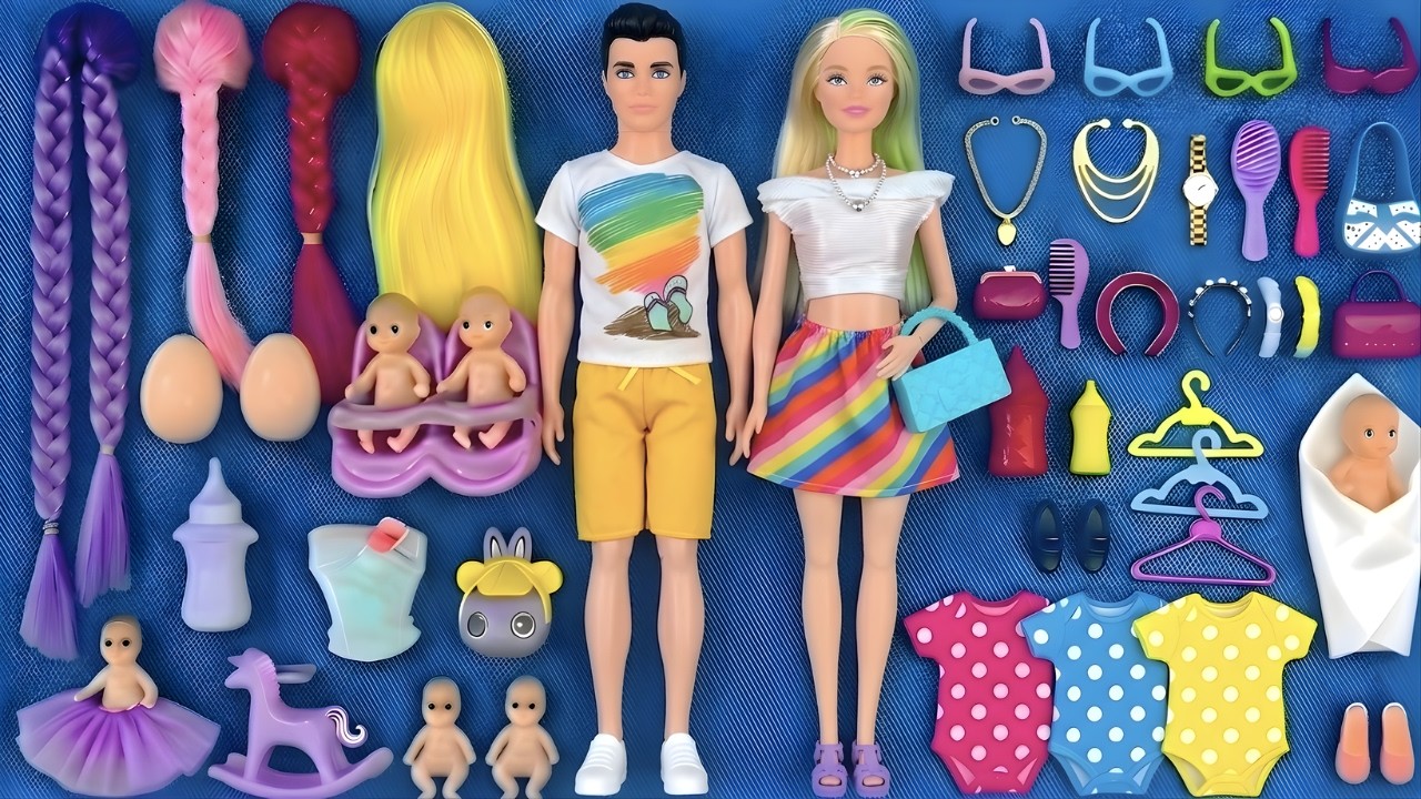 11 Minutes Satisfying with Unboxing Barbie Doll Pink Bedroom,Kitchen Collection Review Toys | ASMR 8