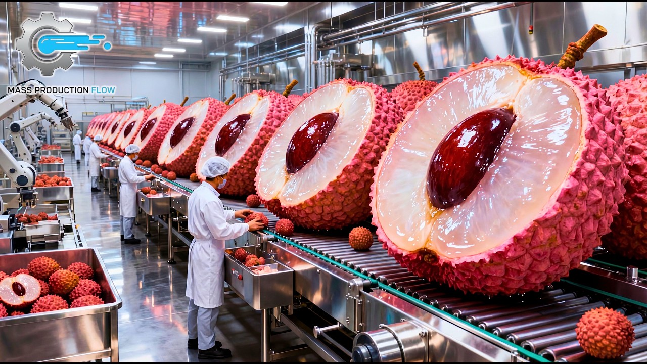 Inside a Modern Lychee Factory: From Fresh Lychees to Canned Lychee in Syrup (Full Process)