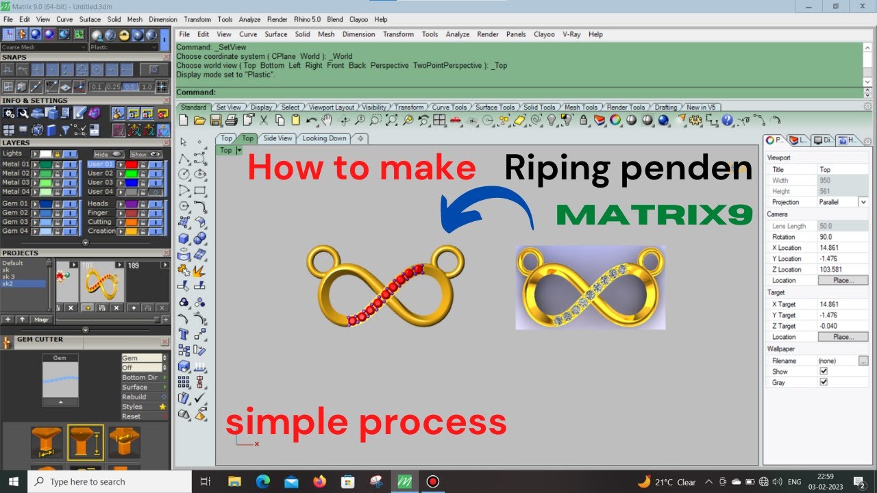 How To Make Riping Penden || Riping Daimond Penden ||simple process || Matrix9|| @skjewellerycaddesign