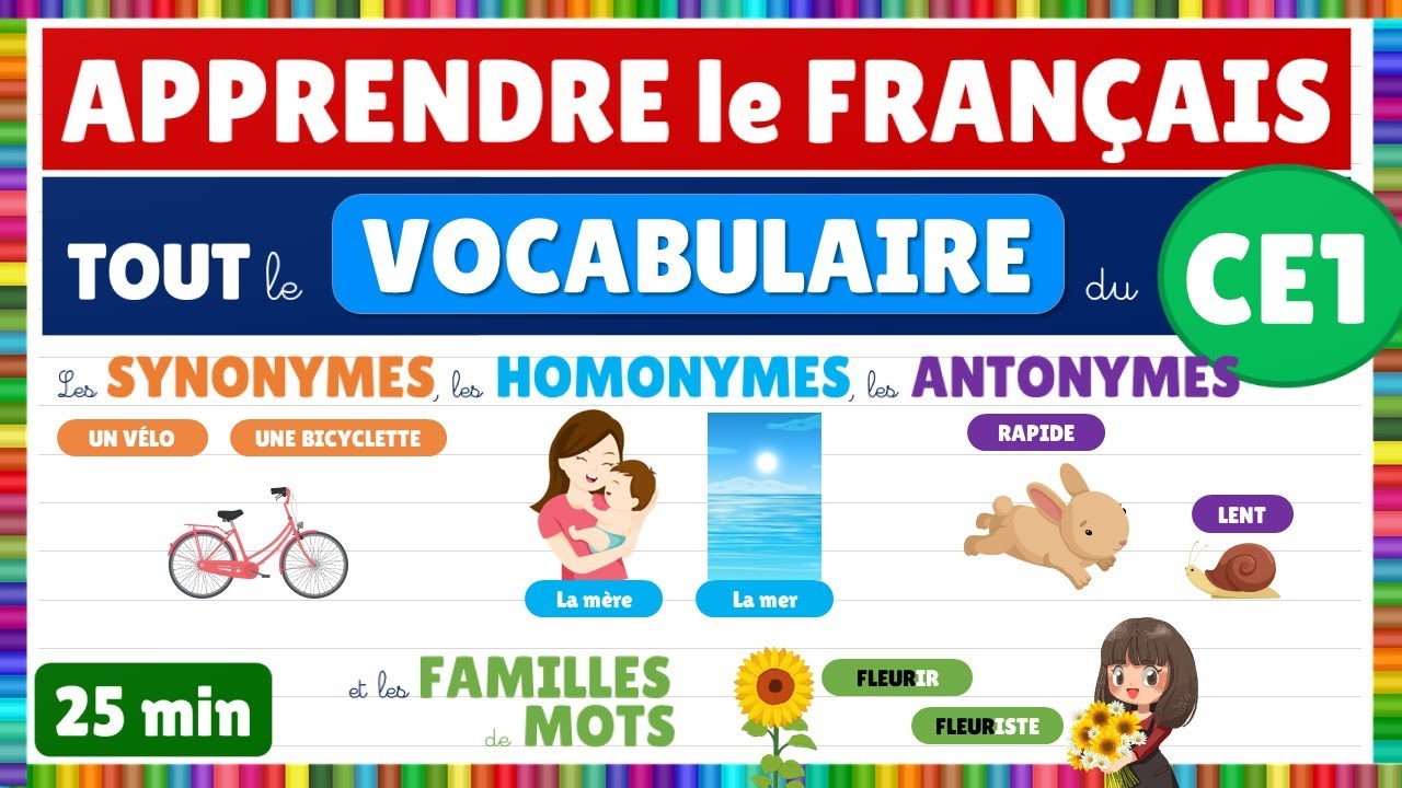 Apprendre tout le vocabulaire de CE1