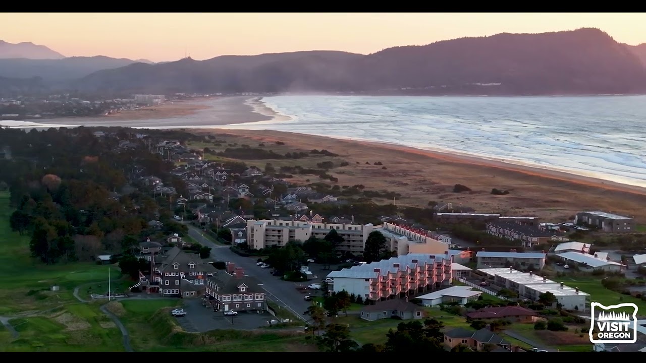 Gearhart Oregon Aerial with Tillamook Head Background