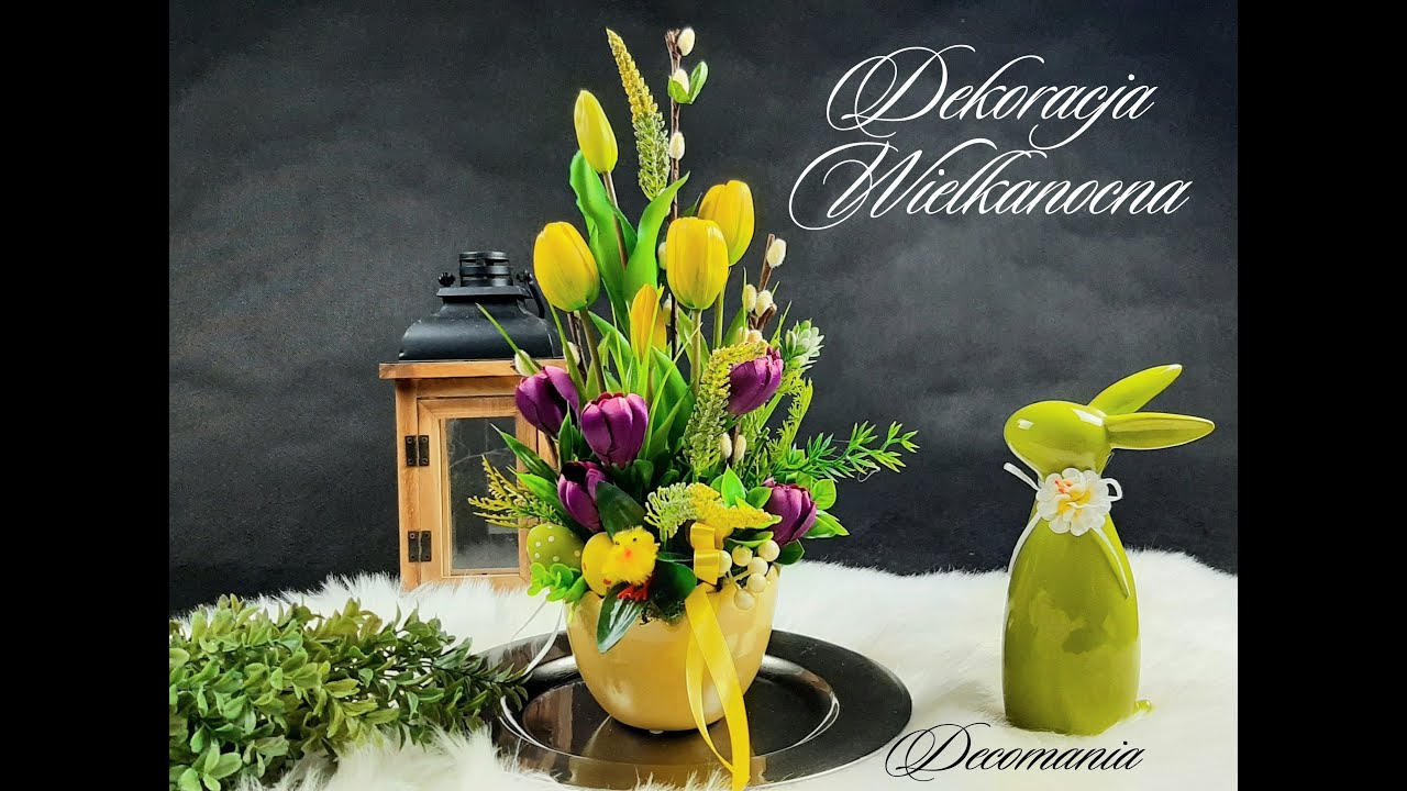 Dekoracja wielkanocna z żółtych Tulipanów// DIY// Easter// jak zrobić