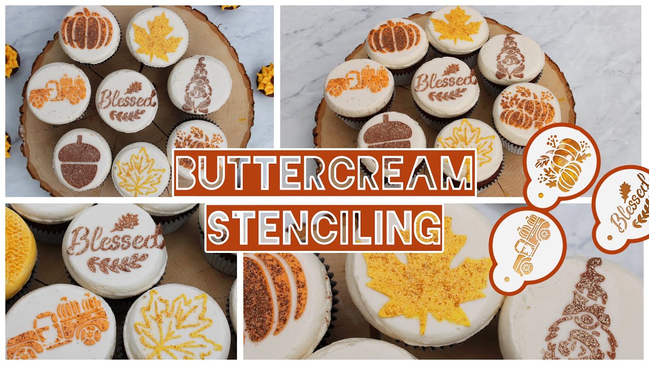 BUTTERCREAM STENCILING on cupcakes