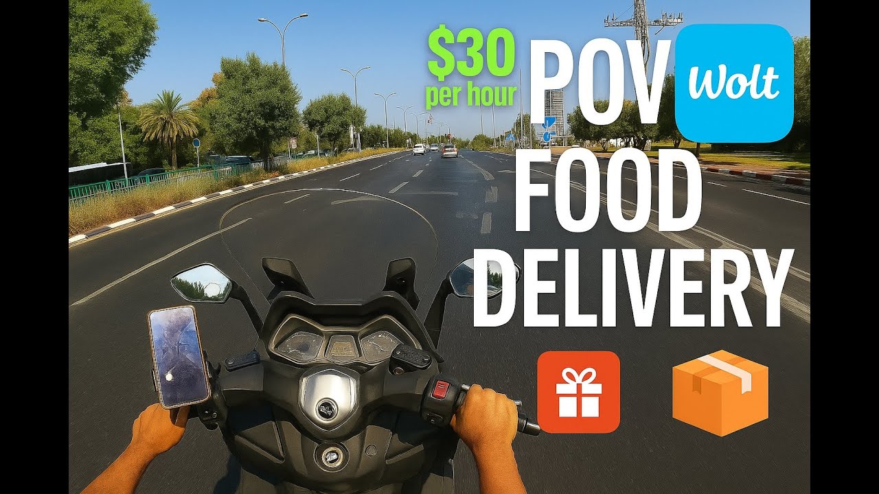 POV Wolt Courier Adventure – Delivering Food in Tel Aviv SummerTime!