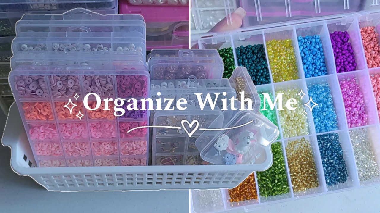 ORGANIZE WITH ME: ASMR Organizing Beads | Satisfying Beads Organization ✨🎀