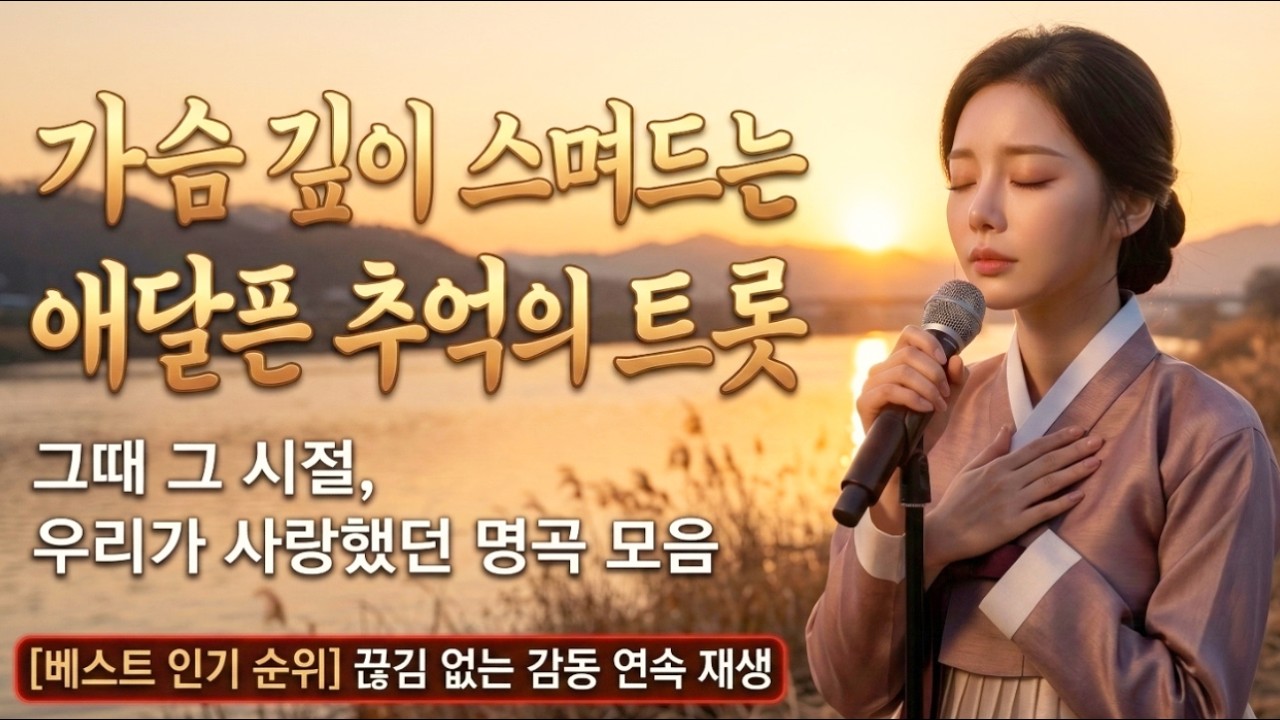가슴 깊이 스며드는 애달픈 추억의 트롯 🌅 그때 그 시절 우리가 사랑했던 명곡 베스트 | 끊김 없는 감동 (구독/좋아요 부탁드립니다💖)