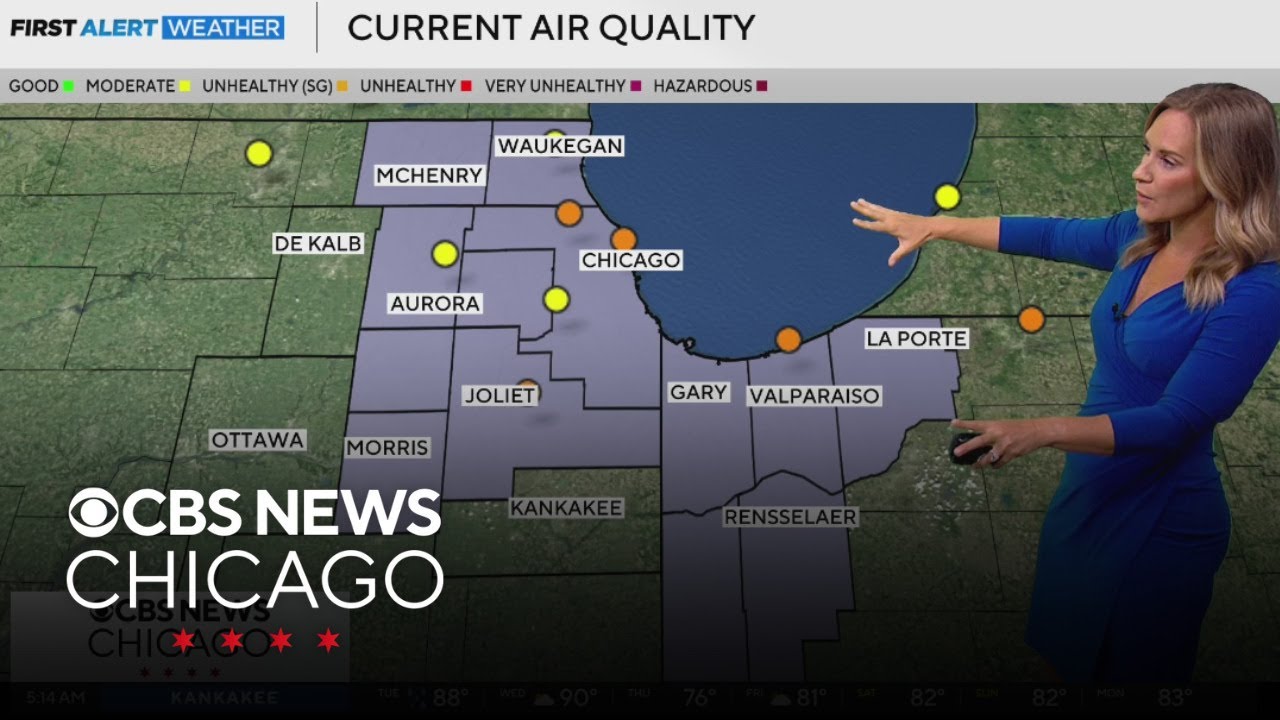 Highs in the 90s on Tuesday in Chicago, air quality alert in effect