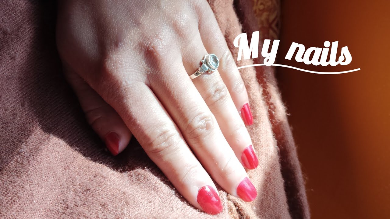 Red nail polish #my itni saari nail paint 