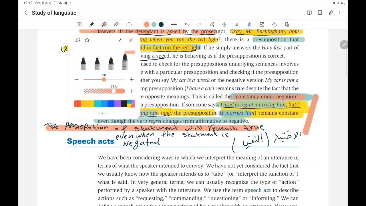 presupposition, speech acts