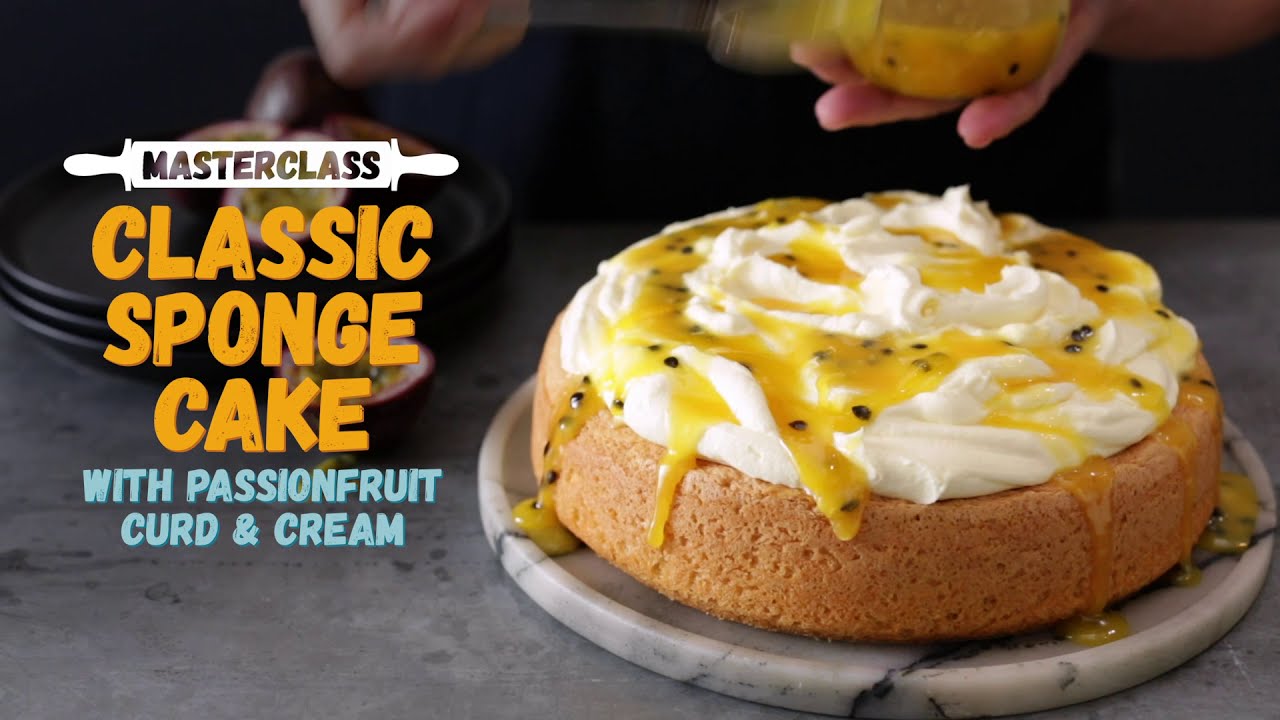 Classic Sponge Cake with Passionfruit Curd and Cream