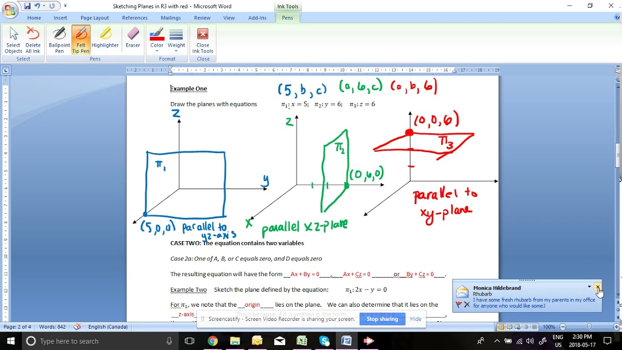 Sketching Planes in R3