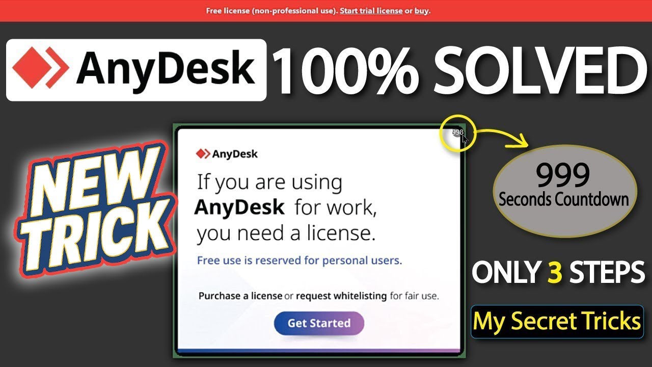 AnyDesk License Warning Reset | Use AnyDesk Without Purchasing a License | SOLVED 💯