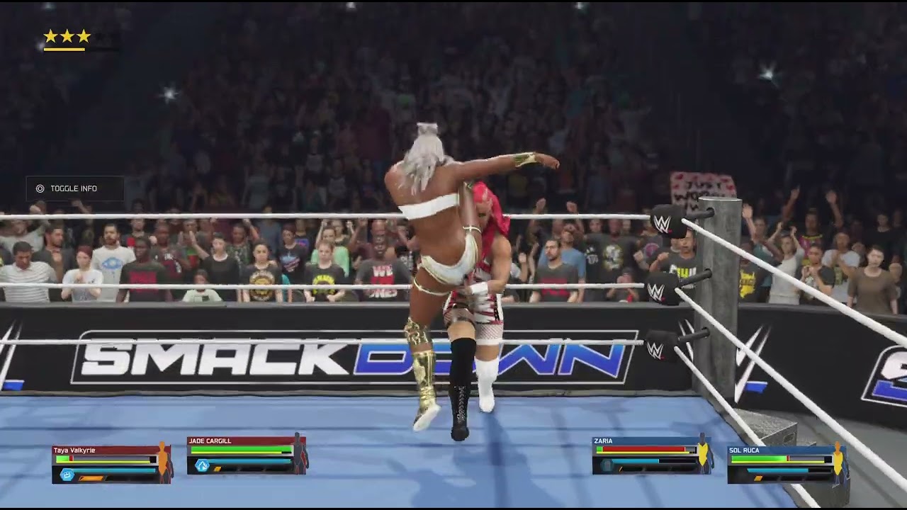 WWE 2K25 SmackDown Taya Valkyria & Jade Cargill vs. Zaria & Sol Ruca