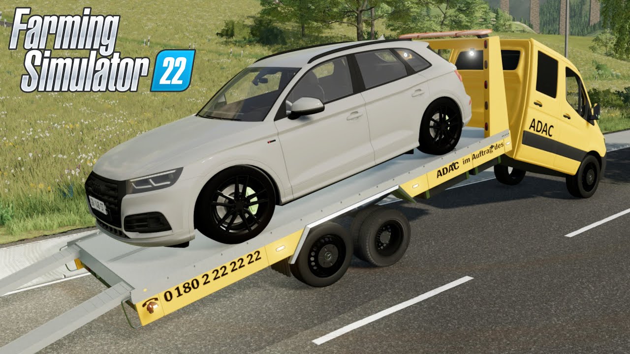 FS22 - Transporting a FAULTY CAR with Mercedes Sprinter TOW TRUCK - Farming Simulator 2022 Car Mod