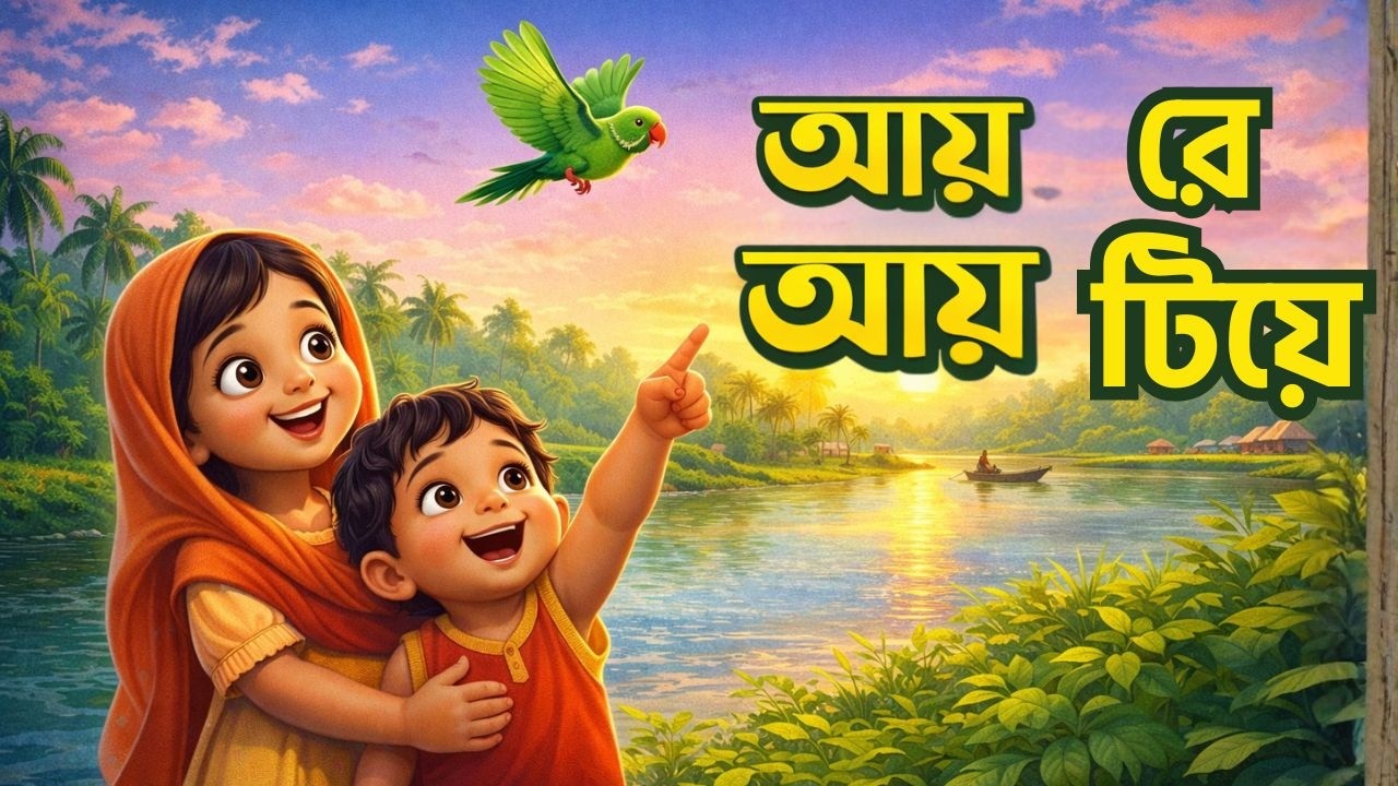 আয়রে আয় টিয়ে| Aye re aye tiye।আতা গাছে তোতা পাখি।Golpo Chora Ghor | Bangla Kids Stories & Rhymes