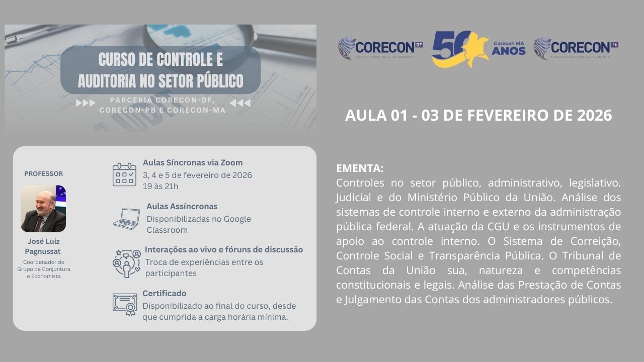 Curso de Controle e Auditoria no Setor Público - Aula 01 - 03 /02 /2026