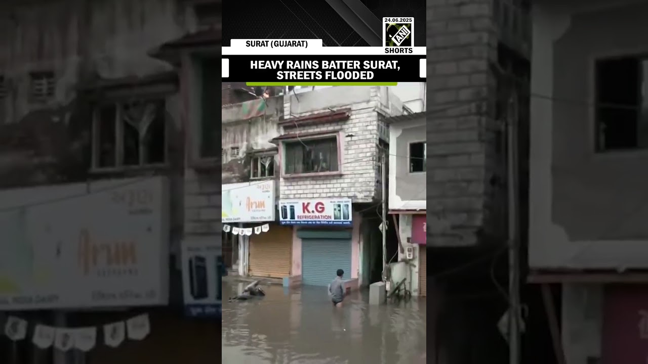 Heavy rains pound Gujarat&rsquo;s Surat, streets flooded as city faces severe waterlogging