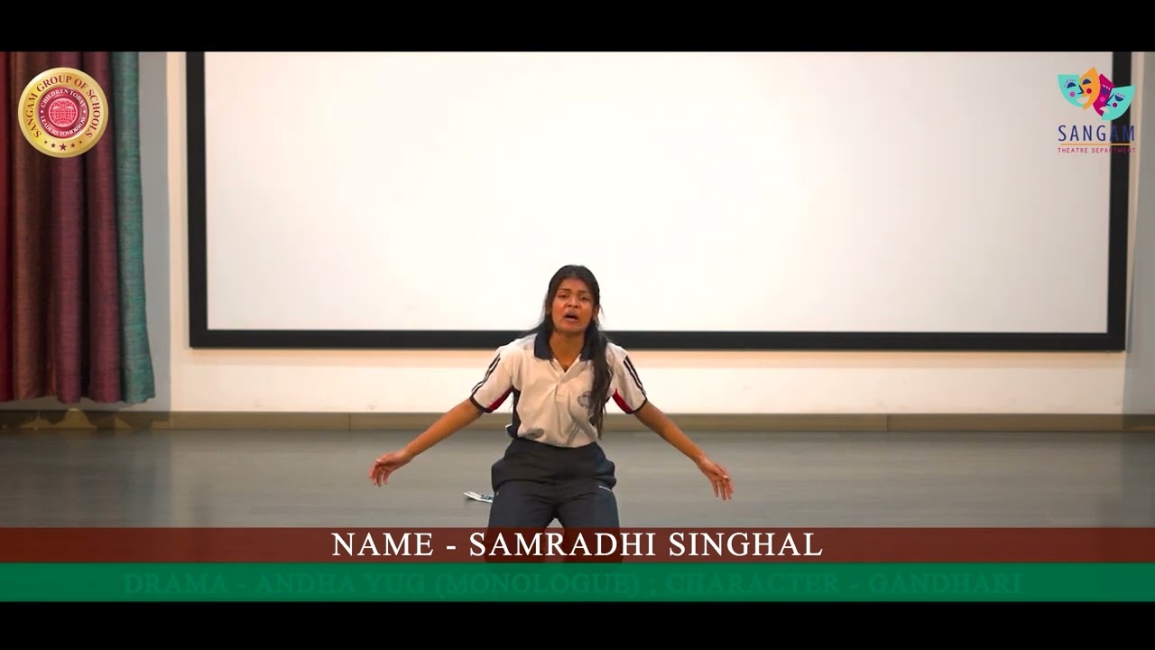 Samradhi Singhal as Gandhari | Andha Yug Monologue | World Theatre Day | Sangam School of Excellence