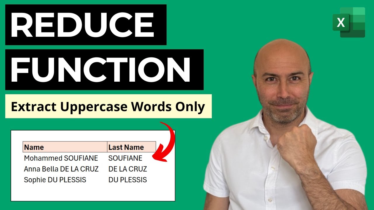 REDUCE Function in Excel (Extract Uppercase Words ONLY 🚀)