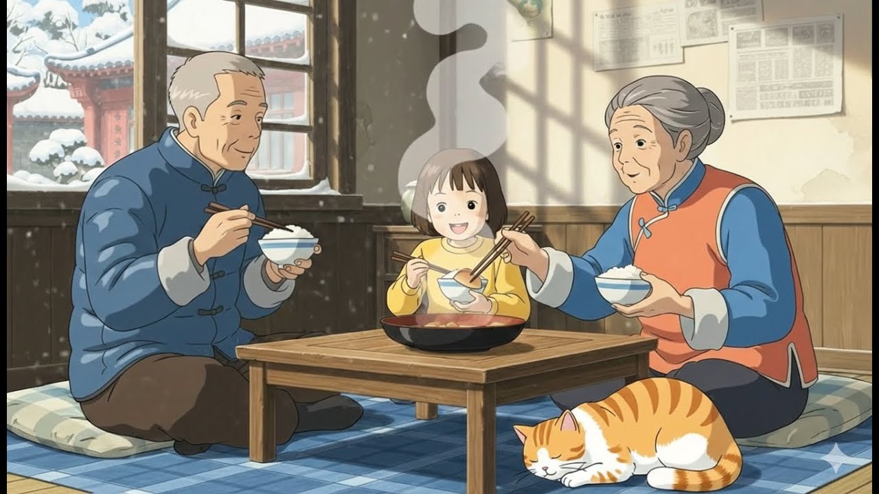 Winter Days with Grandparents — Cozy Ghibli Lofi for Study, Sleep & Peace