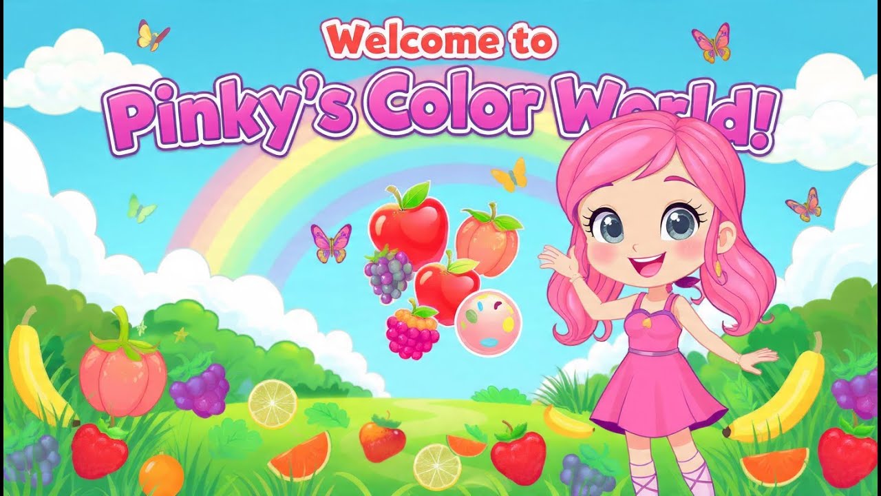 Learn Colors with Fruits and Vegetables | Fun Learning for Kids with Pinky 🍎🥕🌈