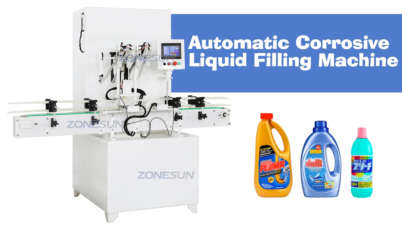 ZONESUN ZS-YTCR4A Automatic 4 Heads Chemical Corrosive Liquid Filling Machine