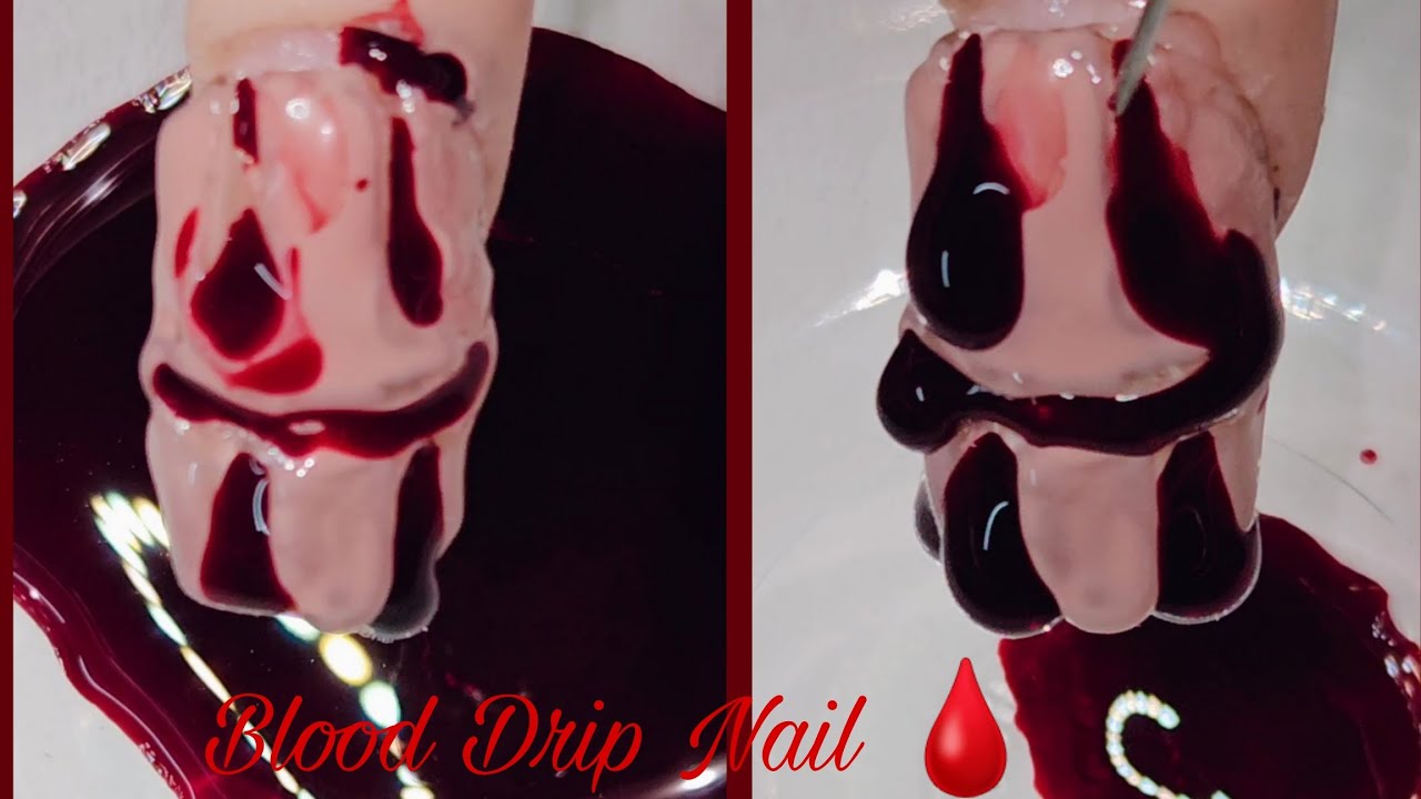 Real Blood 🩸Ghost Face 💀 Nail Art Tutorial @NailsInspoo