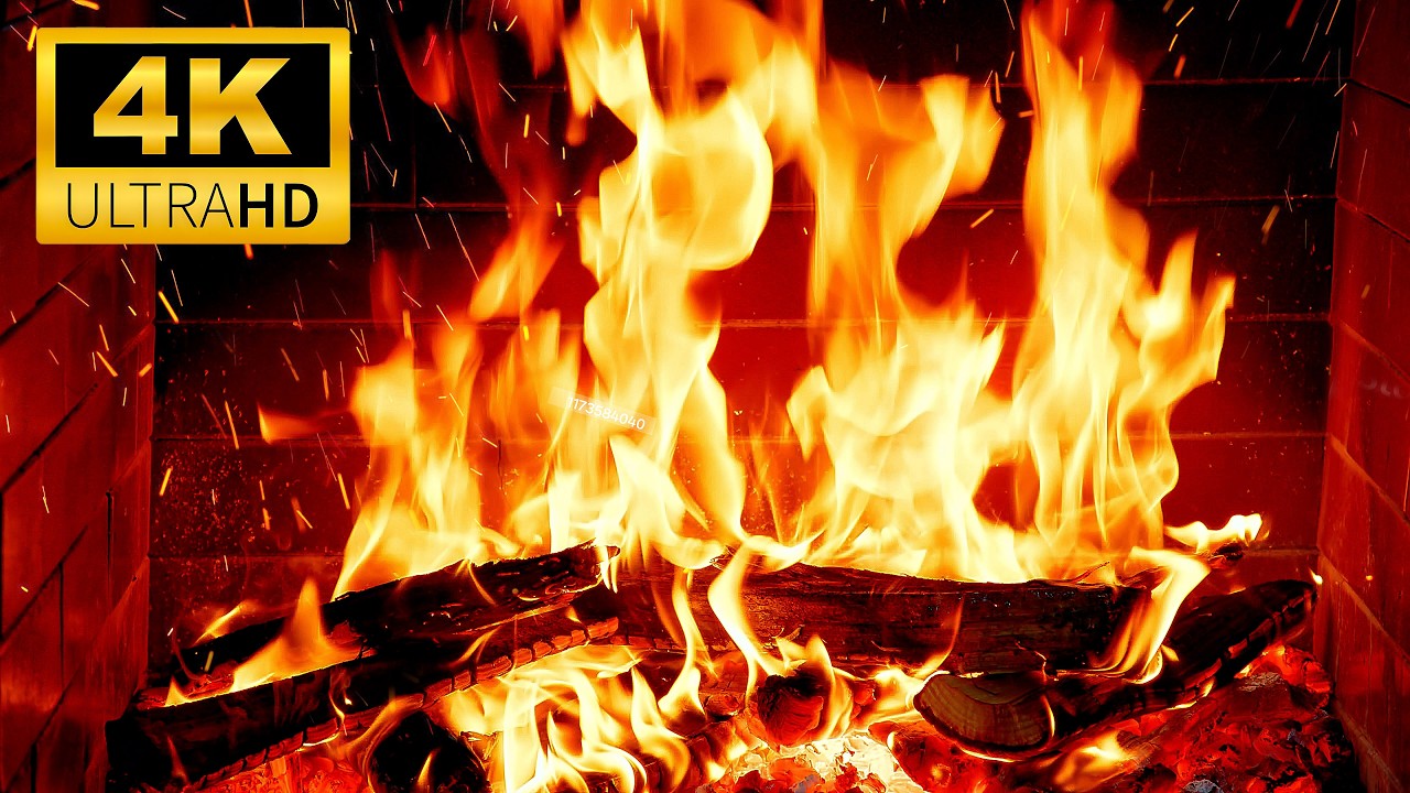 🔥 Warm & Relaxing Fireplace 4K | Crackling Fireplace with Cozy Fire Sounds | Fireplace Ambience