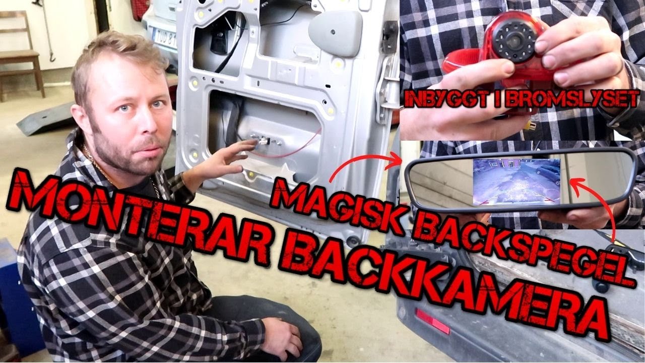 Eftermonterar backkamera på Renault Trafic ( Skärm i backspegel, Bromsljuskamera )