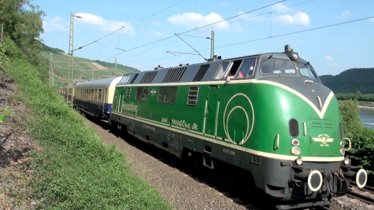 Voith Maxima, Bauzug, V200 mit Rheingold, Dispolok Taurus, 151, 3x 101, 3x 460 bei Filsen am Rhein