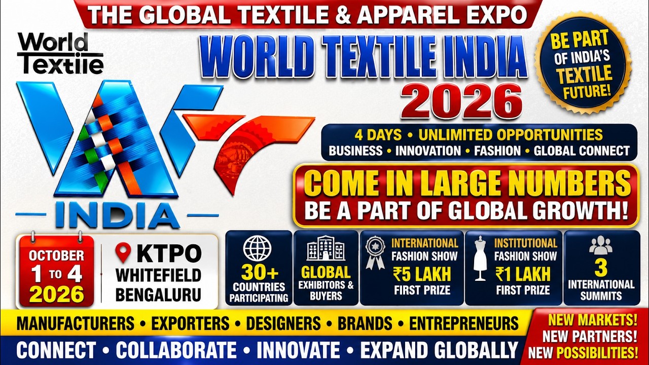 World Textile India 2026 logo unveiled in Bengaluru; global textile expo set for October 1&ndash;4