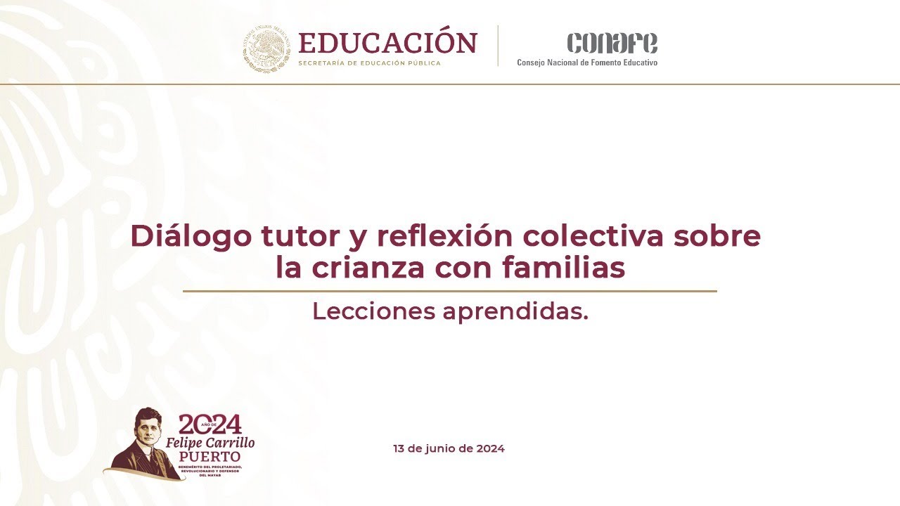 Diálogo tutor y reflexión colectiva sobre la crianza con familias. Lecciones aprendidas.