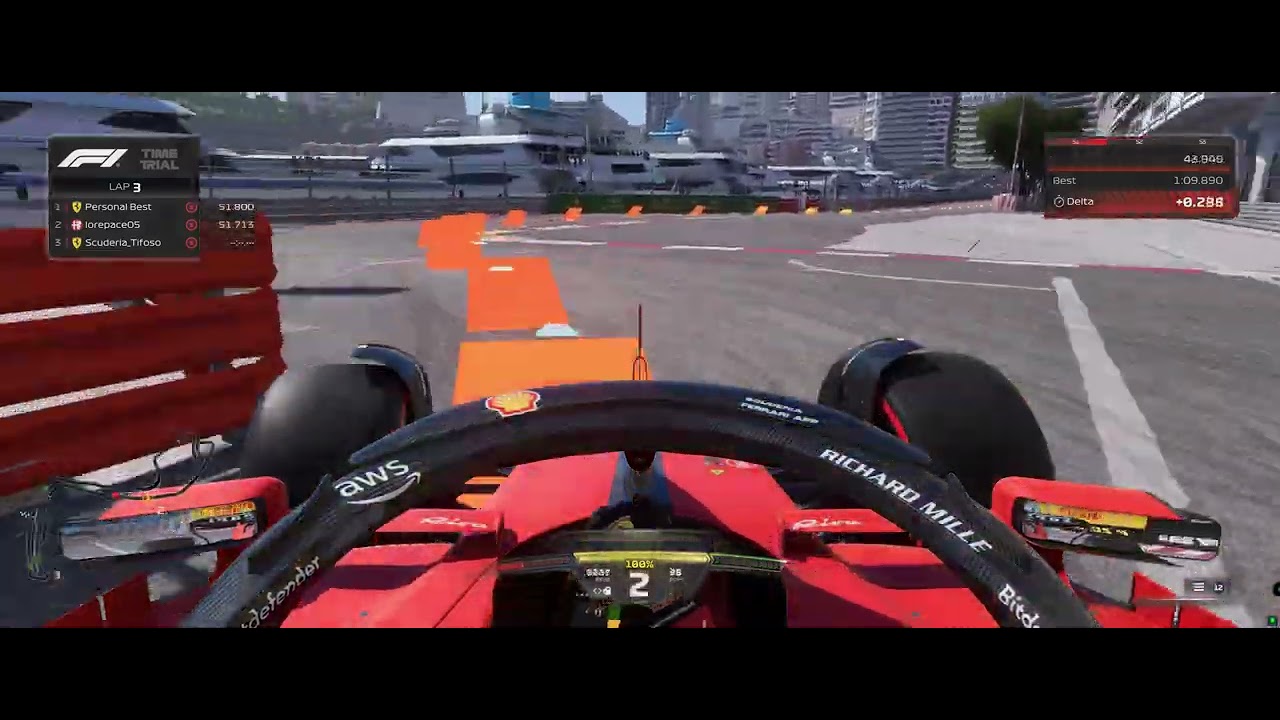 Doing a Monaco Hotlap in F1 23 but using 100% Force Feedback!