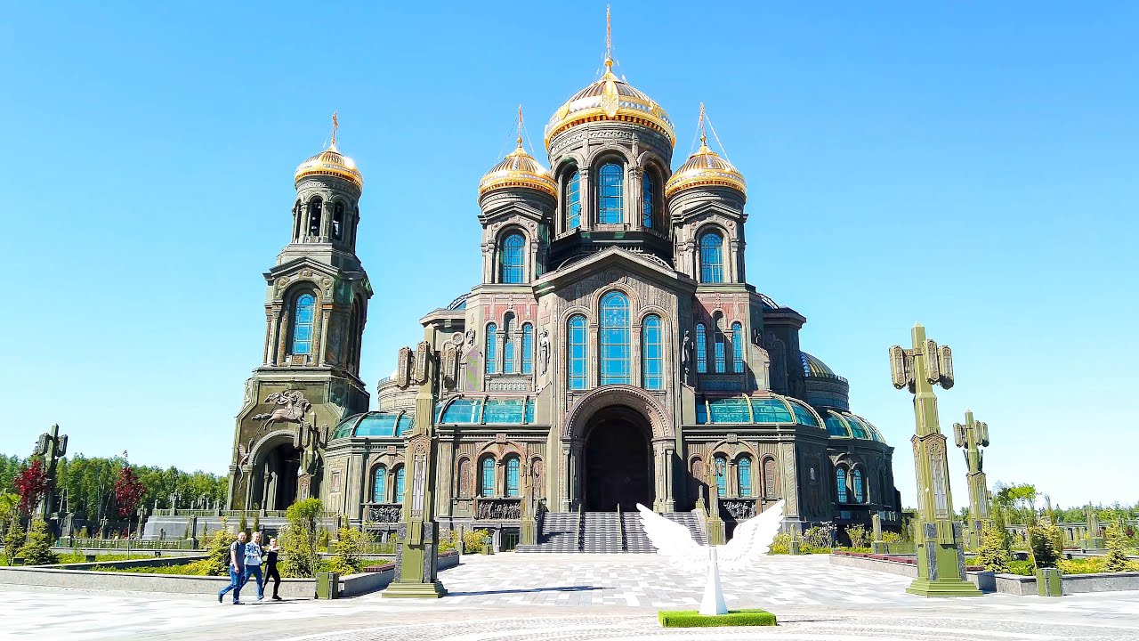 ⁴ᴷ⁶⁰ Прогулка в Подмосковье: Главный Храм Вооруженных Сил России (Собор Воскресения Христова)