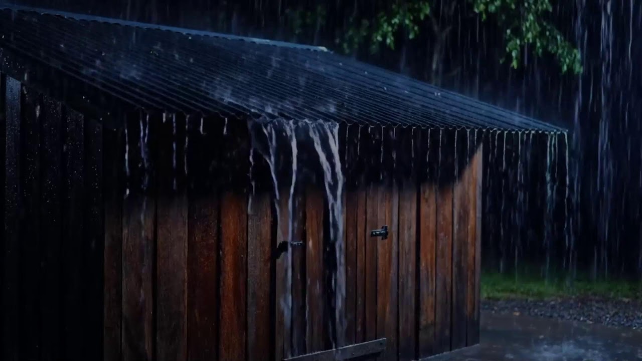 Midnight Soothing Rain on Metal Roof with Gentle Thunder | Cozy ASMR for Deep Rest