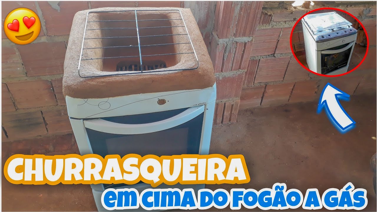 Como FAZER UMA CHURRASQUEIRA DE BARRO em um fogão a gás velho!