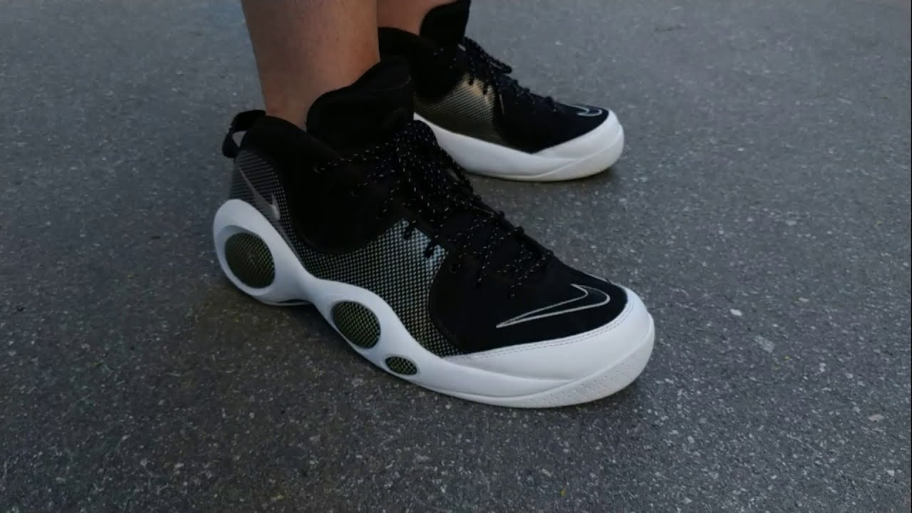 2008 Nike Air Zoom Flight 95 Premium Black / White on feet WOMFT