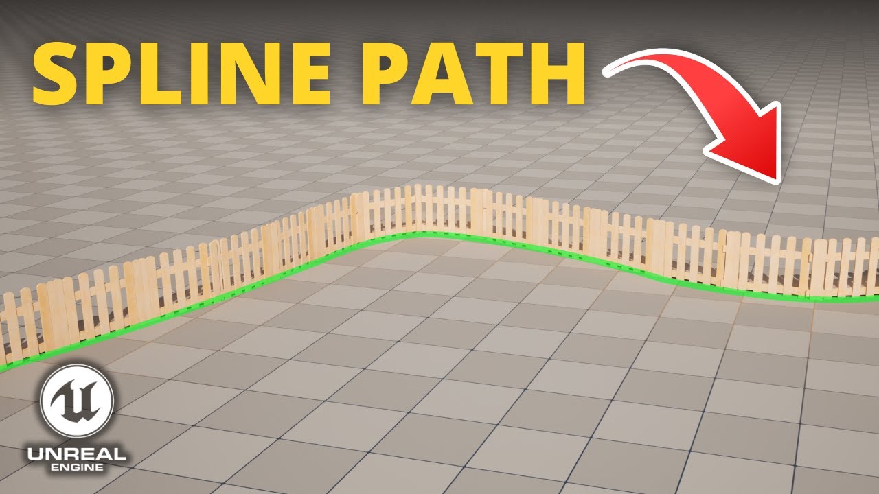 Как создать простую сплайновую траекторию с помощью PCG в Unreal Engine 5 (Fence Path)