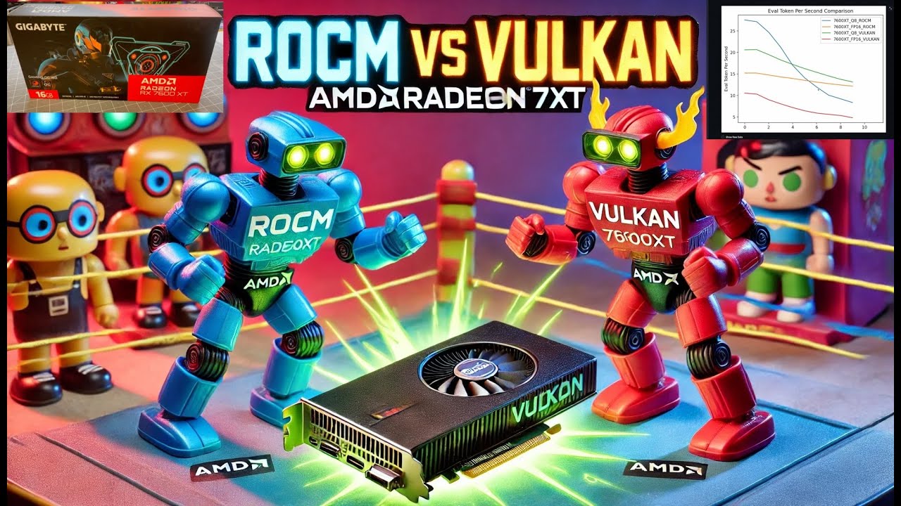 LLM Testing Behind the Scenes Unboxing Gigabyte AMD Radeon 7600 XT 16GB ROCm vs Vulkan battle!