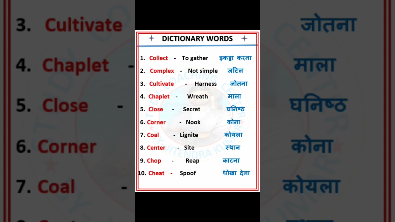 Learn dictionary word A to Z , daily