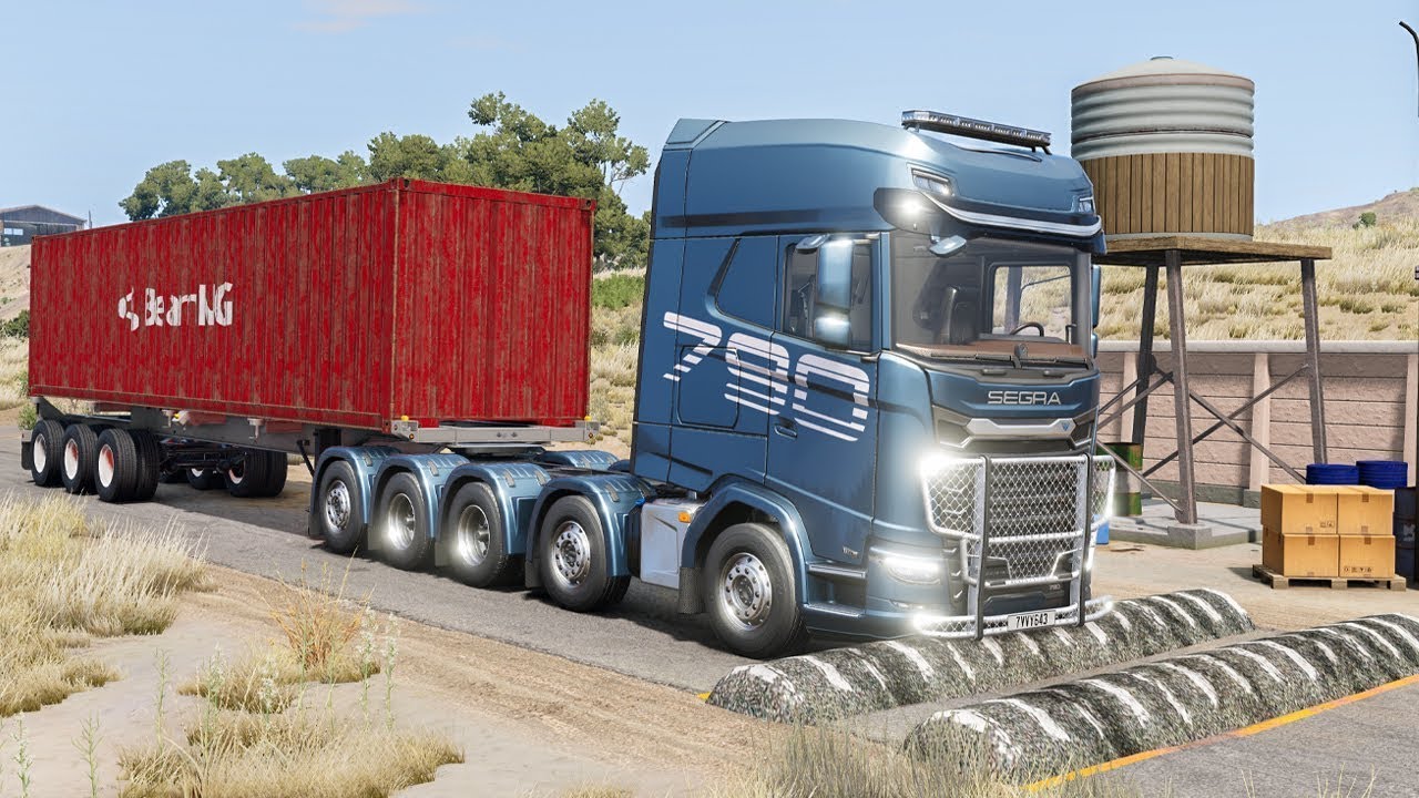 Trucks vs Speed Bumps SPECIAL #76 | BeamNG Drive - Long Video | TrucksVs