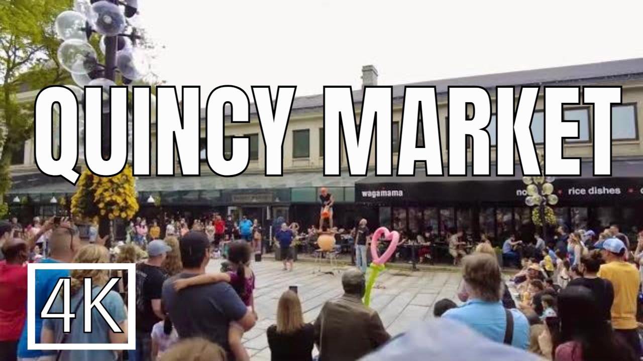 Quincy Market | Faneuil Hall Marketplace | 4K Walk Boston (May 2022)