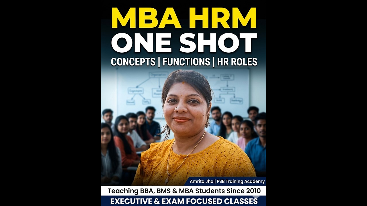 MBA HRM One Shot Class | Concepts, Functions, HR Roles & Challenges (Exam Focus)