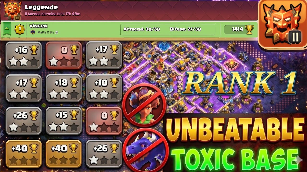 Rank 1 With This TOXIC TH18 Ranked Base!THIS BASE PROMOTE ME TO NEXT LEGEND ANTI 2 STAR BASE 