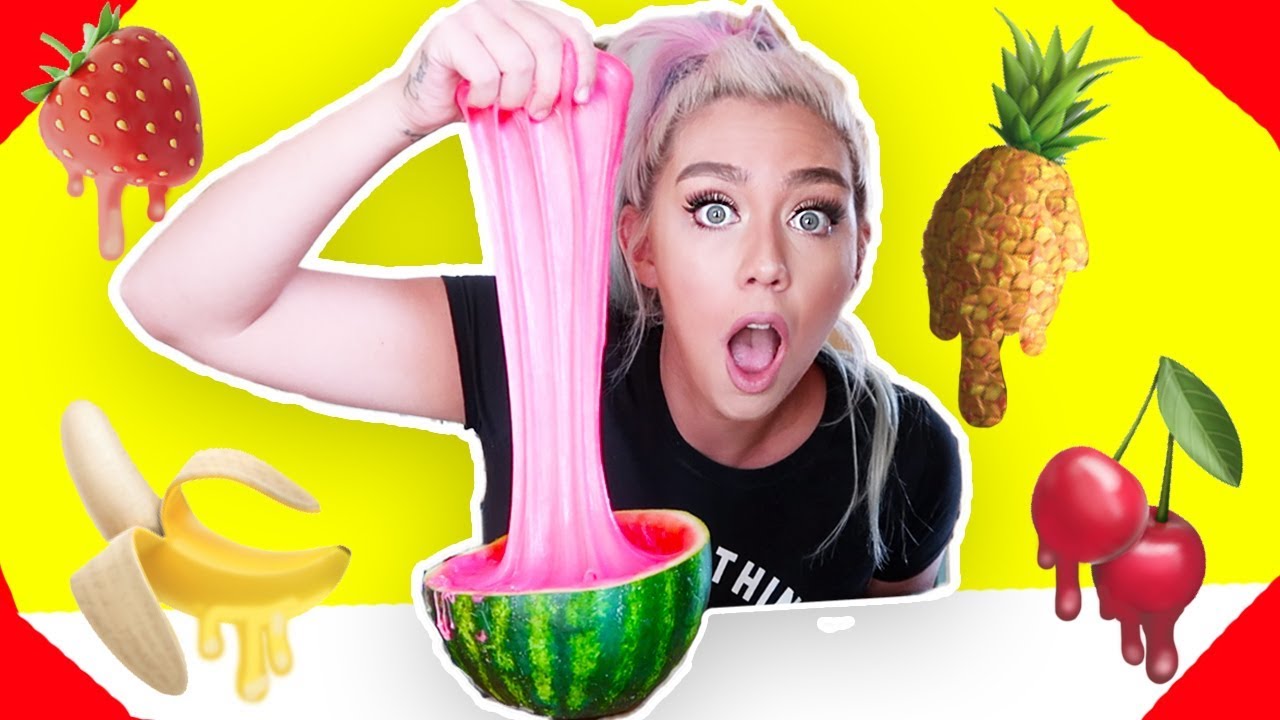 SLIME VS FRUIT! Giant Fruit Slime Smoothie! Watermelon Slime, Pineapple Slime! So Satisfying
