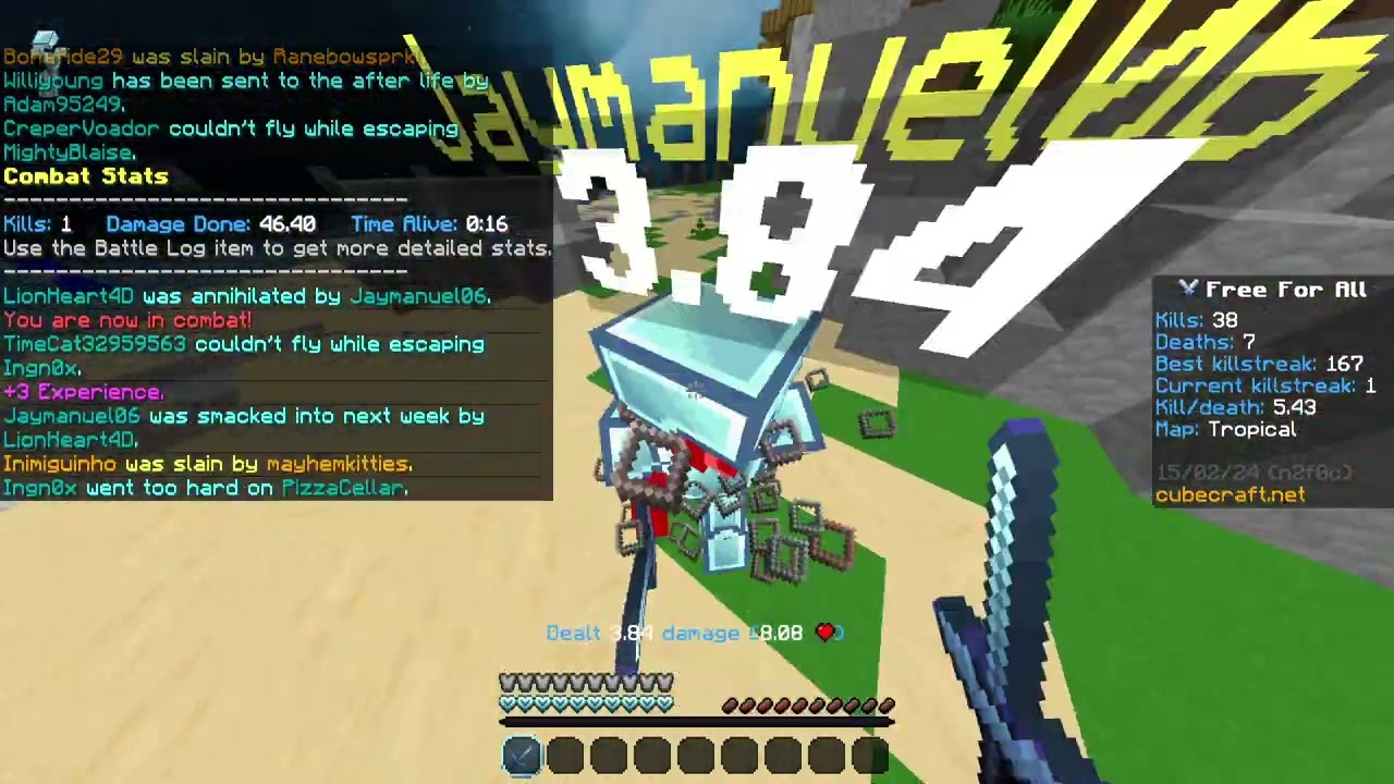 45 Minutes of Cubecraft FFA Gameplay