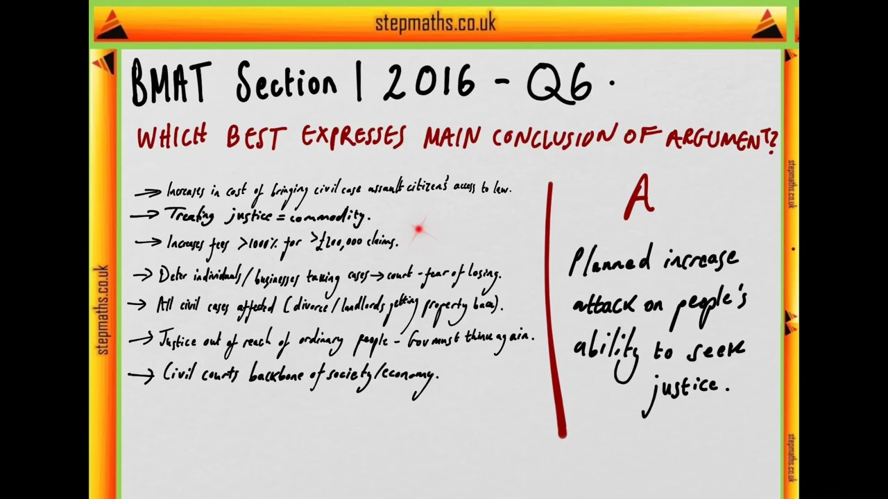 BMAT 2016 Section 1 - Q06 - Civil cases - Worked Solution