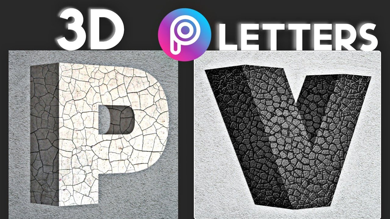 Make 3D letters in Picsart | Picsart Tutorial | Picsart 3D Text