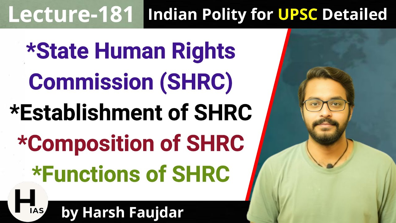 L181: State Human Rights Commission - Establishment, Composition & Functions |Indian Polity for UPSC