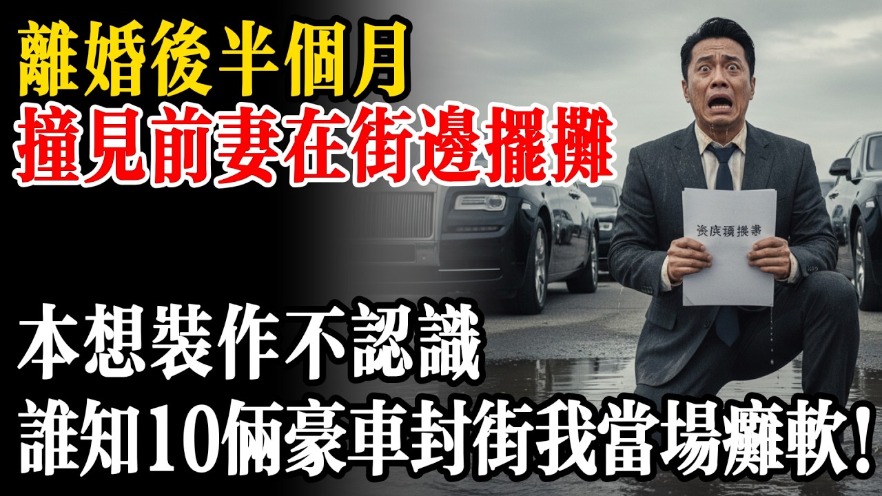 離婚後撞見前妻擺攤，本想裝不認識，誰知10輛勞斯萊斯封街，首富老頭跪地落淚：二小姐，該回家了！我當場癱軟在地！